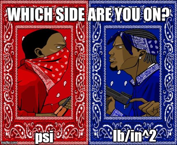 The Real Scientific Gang War: Psi vs. Lb/in^2