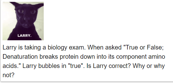 Larry The Cat's Biochemistry Blunder