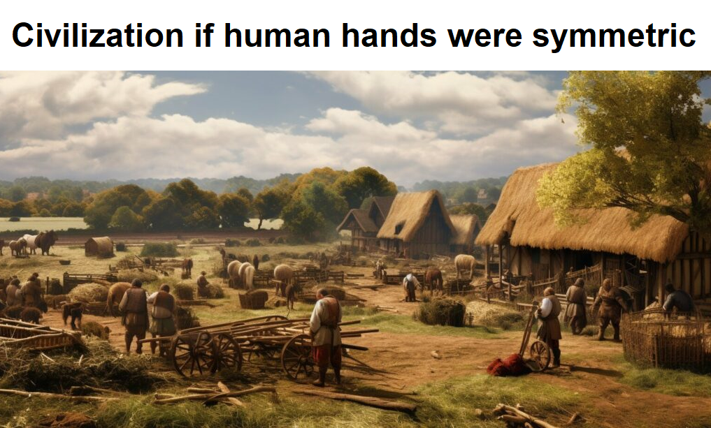 If Only We Had Asymmetric Hands To Communicate Our Conventions