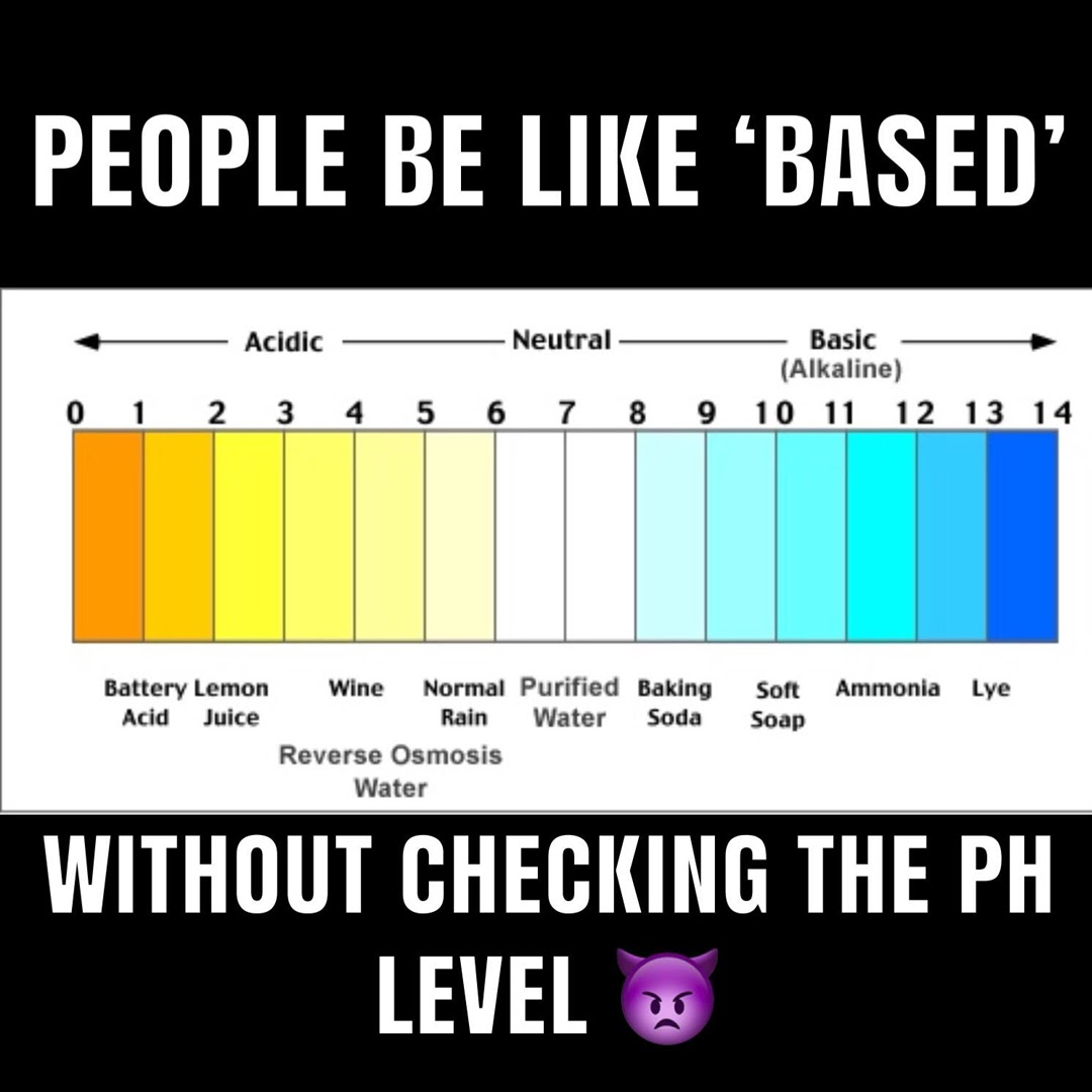 People Be Like 'Based' Without Checking The pH Level