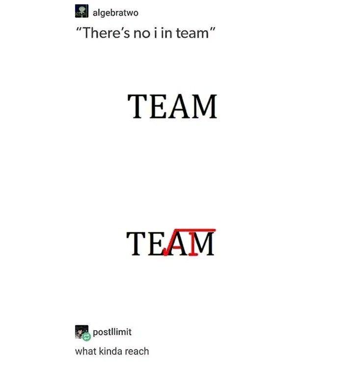 The Imaginary Teamwork Equation