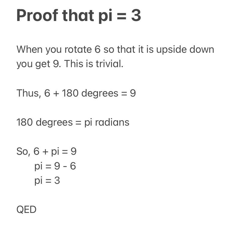 Proof That Pi = 3