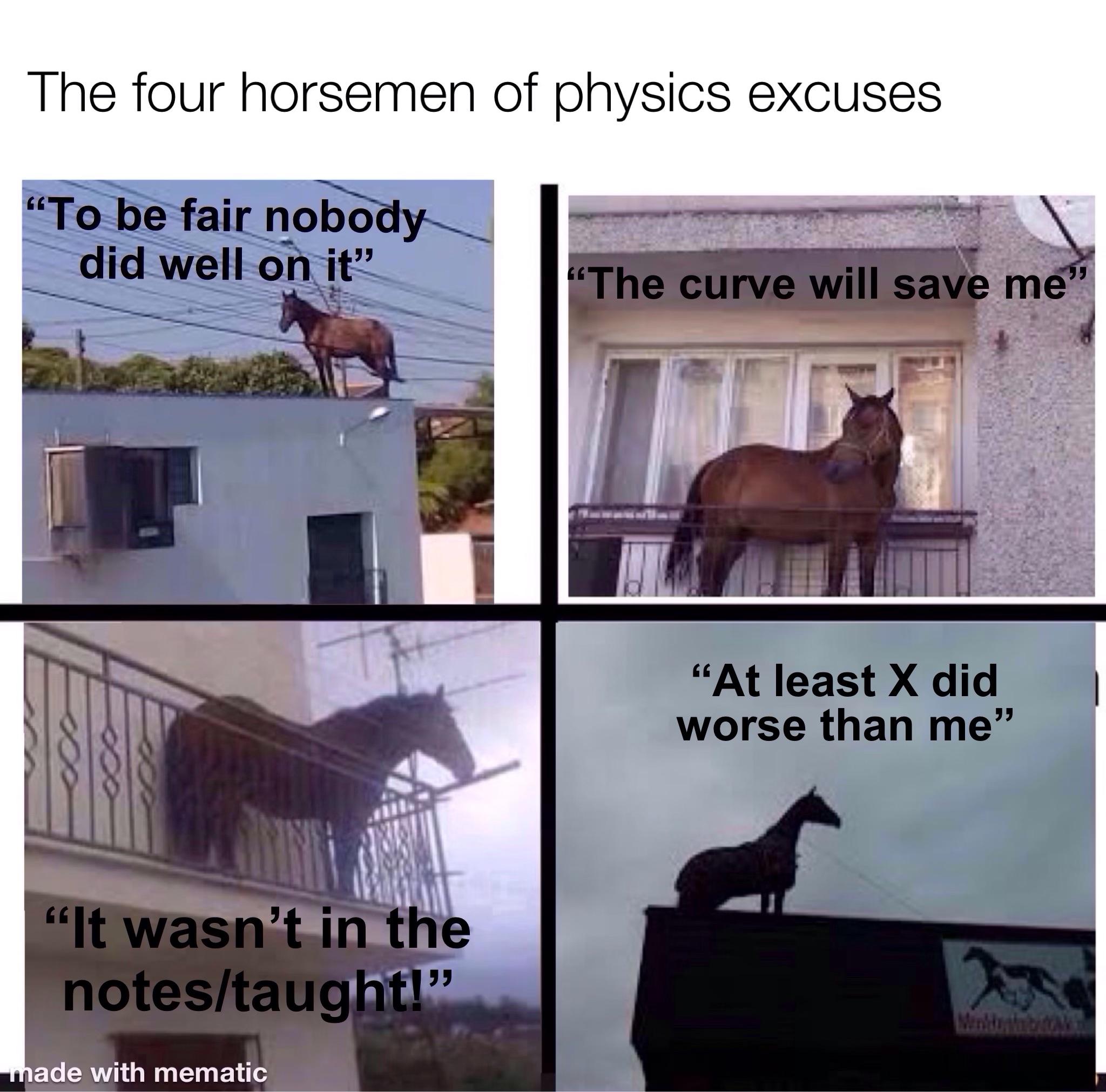 The Four Horsemen Of Physics Excuses