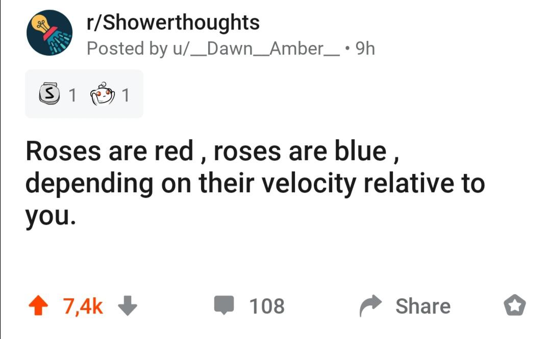 Roses Are Red, Violets Are Doppler-Shifted