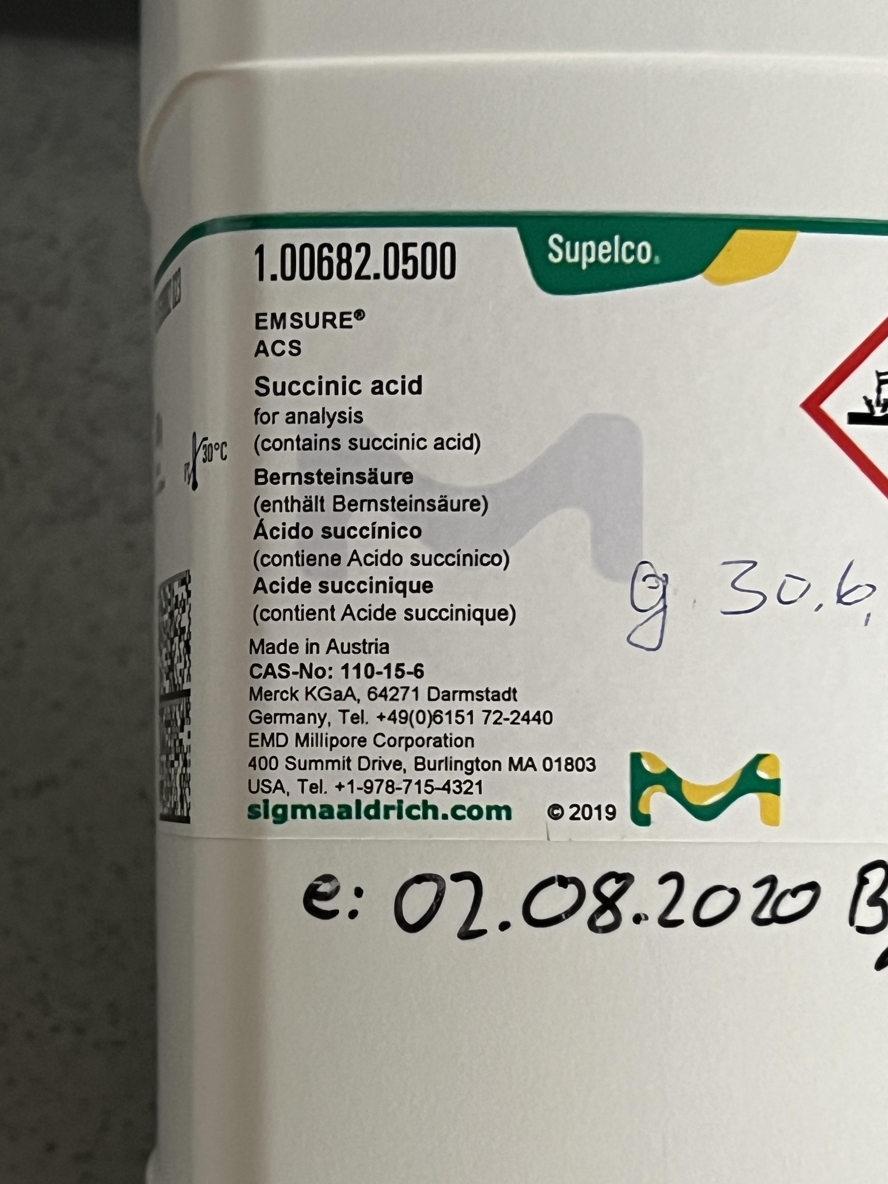 My Succinic Acid Contains Succinic Acid