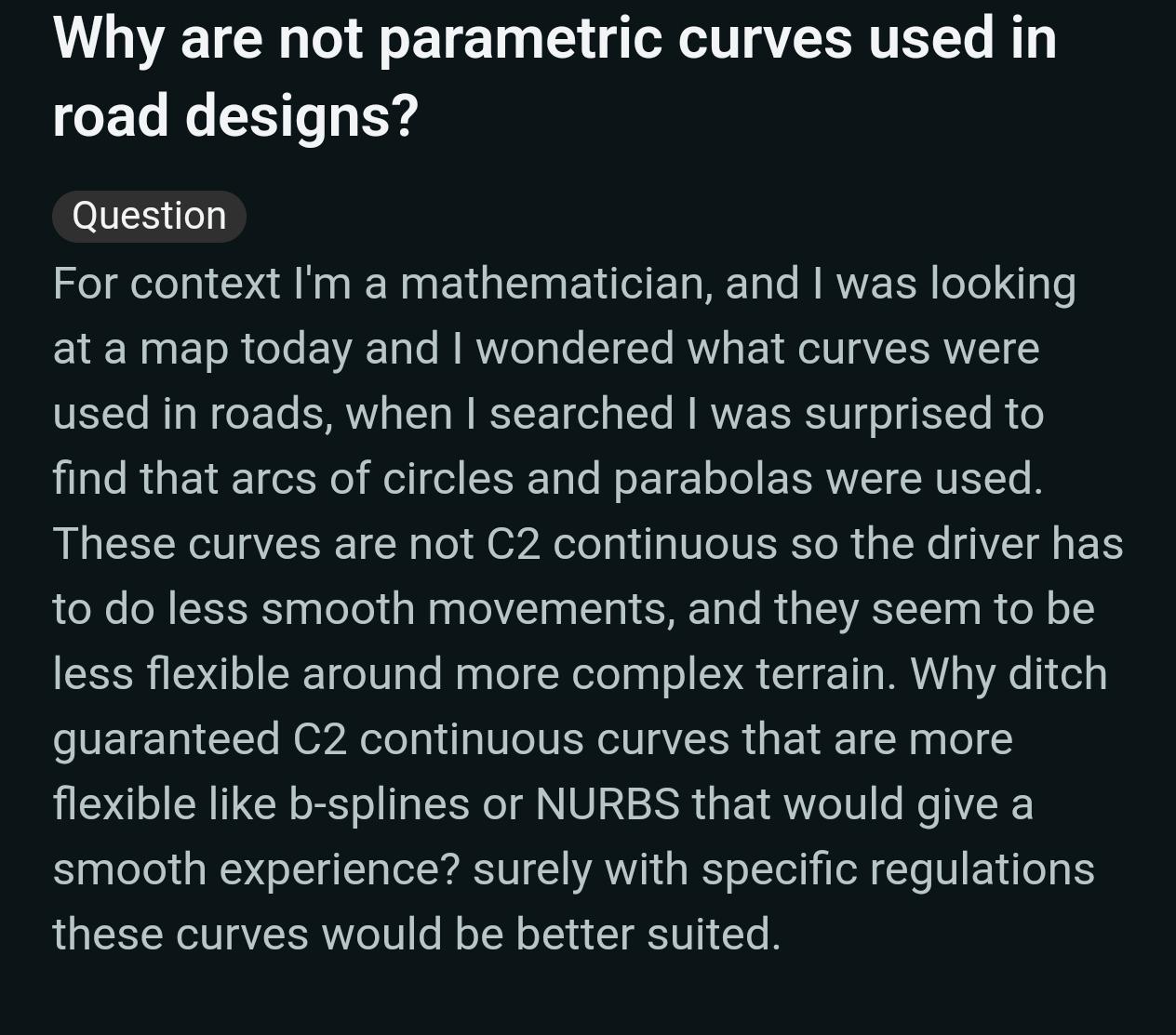 Mathematician's Observations After Driving On A Road For The First Time