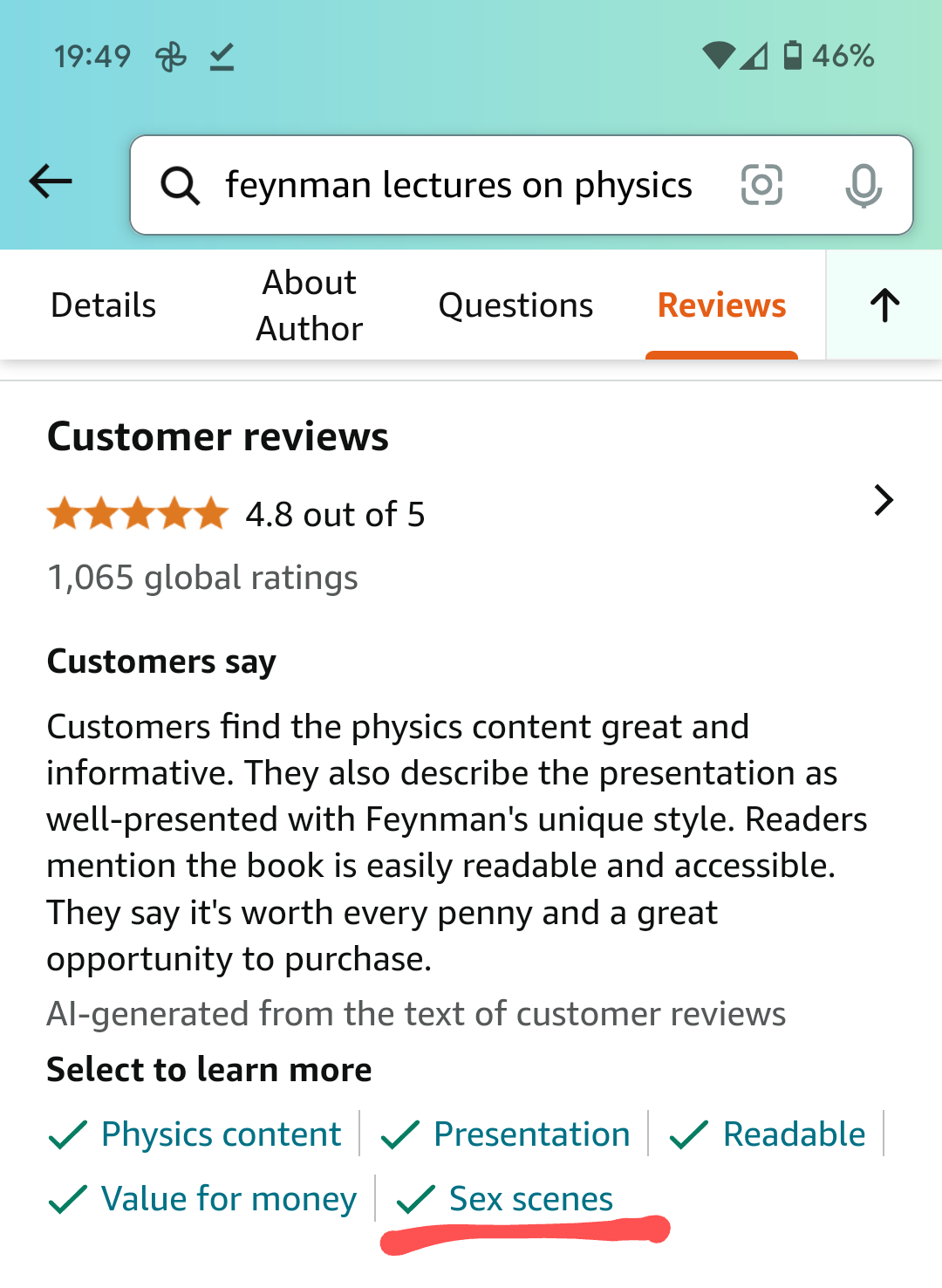 Amazon's AI Thinks Feynman Lectures Are Fifty Shades Of Physics