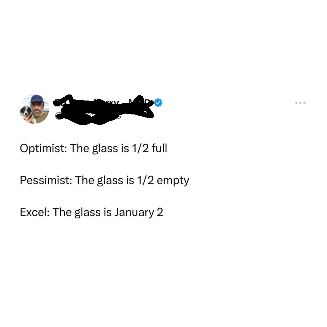 Excel: The Glass Is January 2