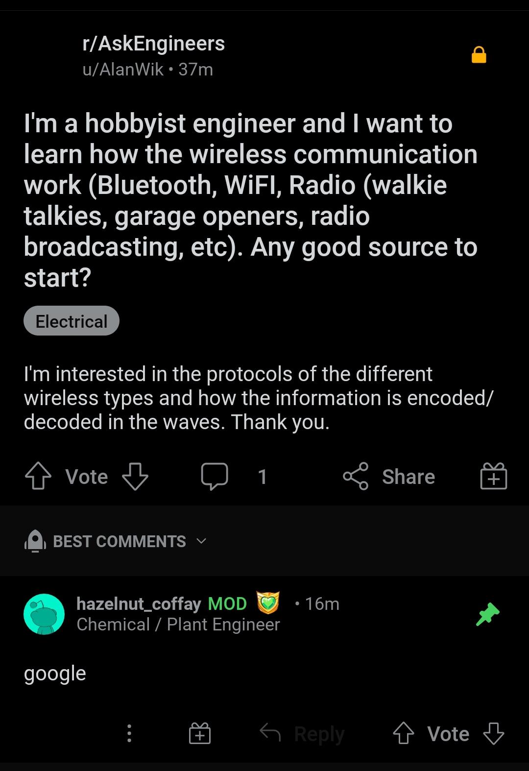 The Mod Locked The Thread With A Single Comment 😭