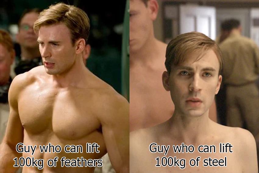 Mass Vs. Density: The Bodybuilder's Paradox