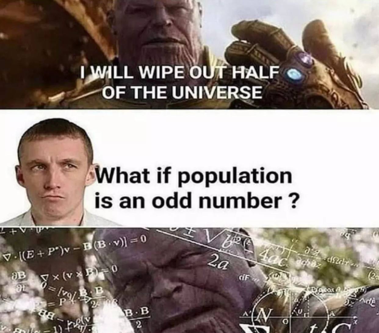 Mathematics Bothers Thanos