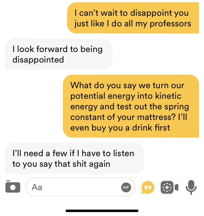 When Physics Pickup Lines Fail Spectacularly