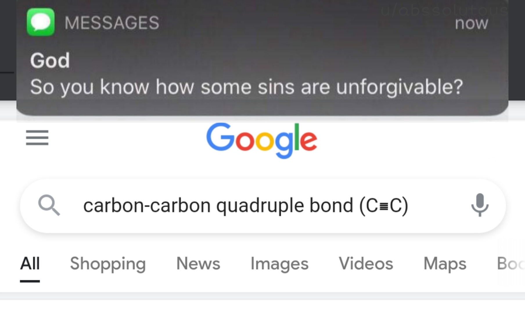 Even God Judges Your Chemistry Searches