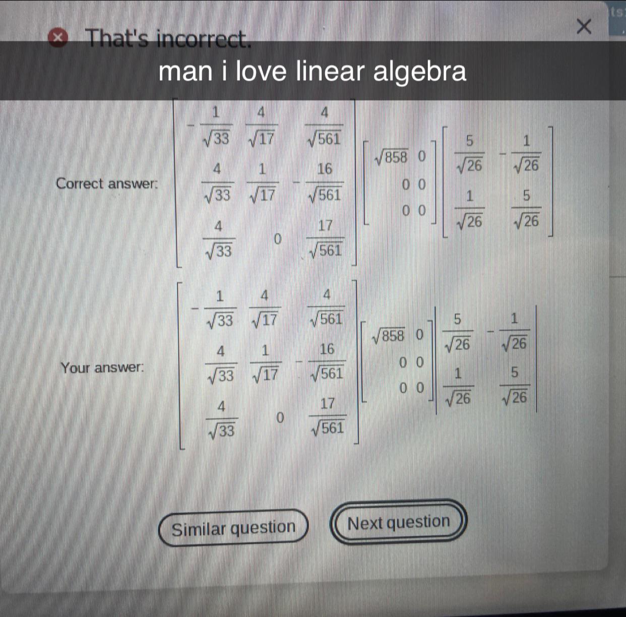 Man I Love Linear Algebra