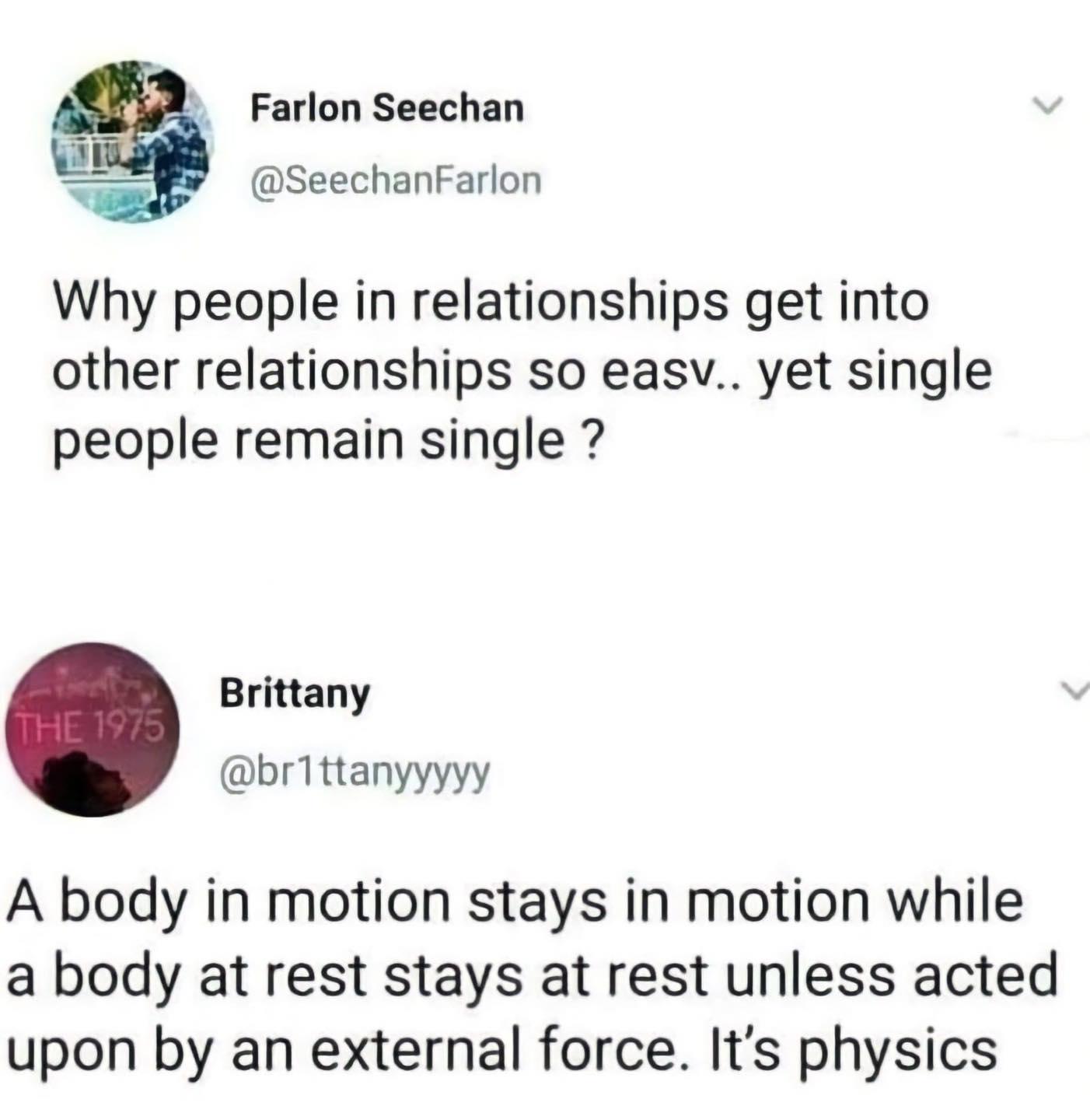 Newton's First Law Of Dating