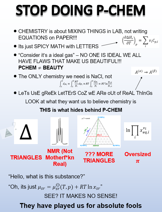 Stop Doing P-Chem