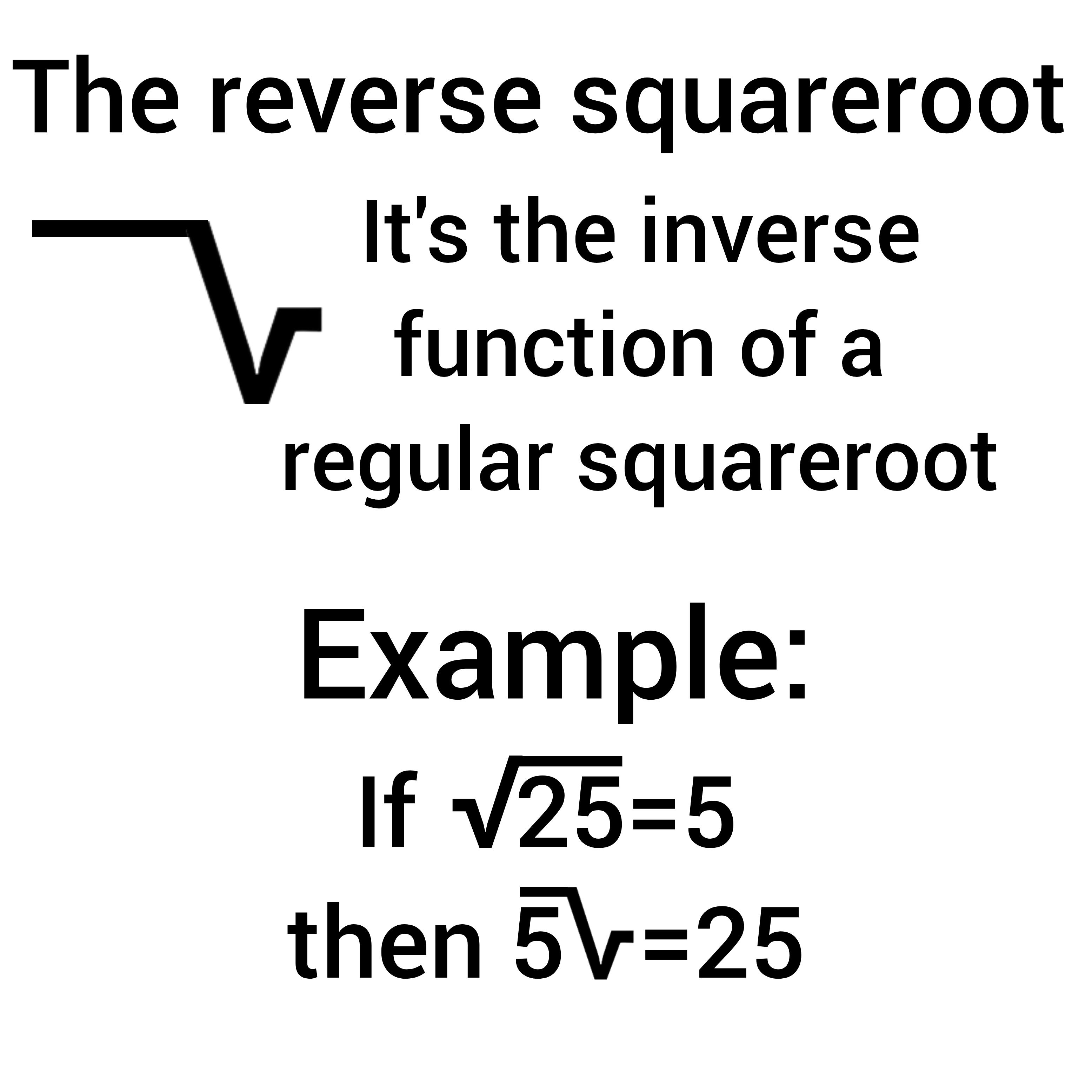 Behold, The Reverse Squareroot