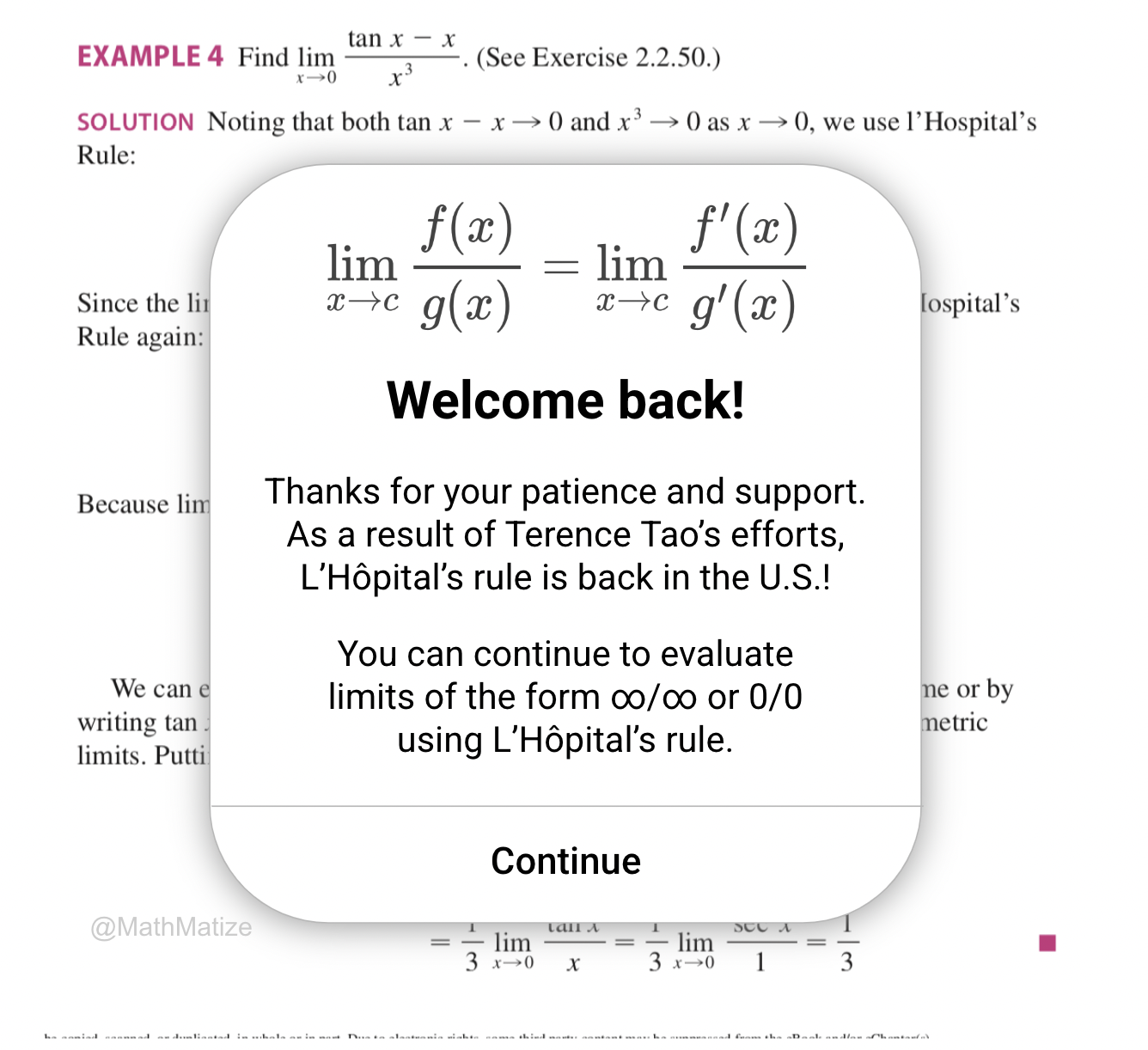 L'Hôpital's Rule: The Triumphant Return