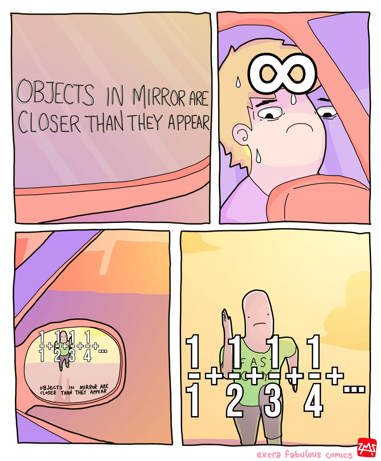 Objects In Mirror Are Infinitely Far Away