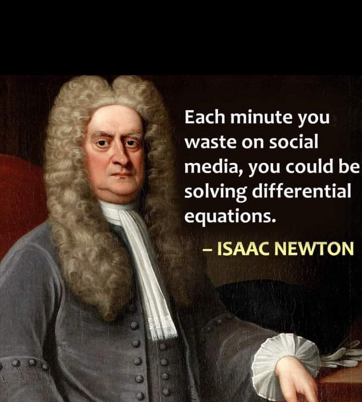 Newton's Social Media Guilt Trip