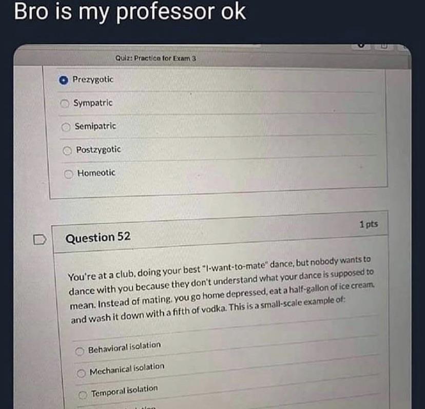 When Your Professor Makes Evolution Hit Too Close To Home