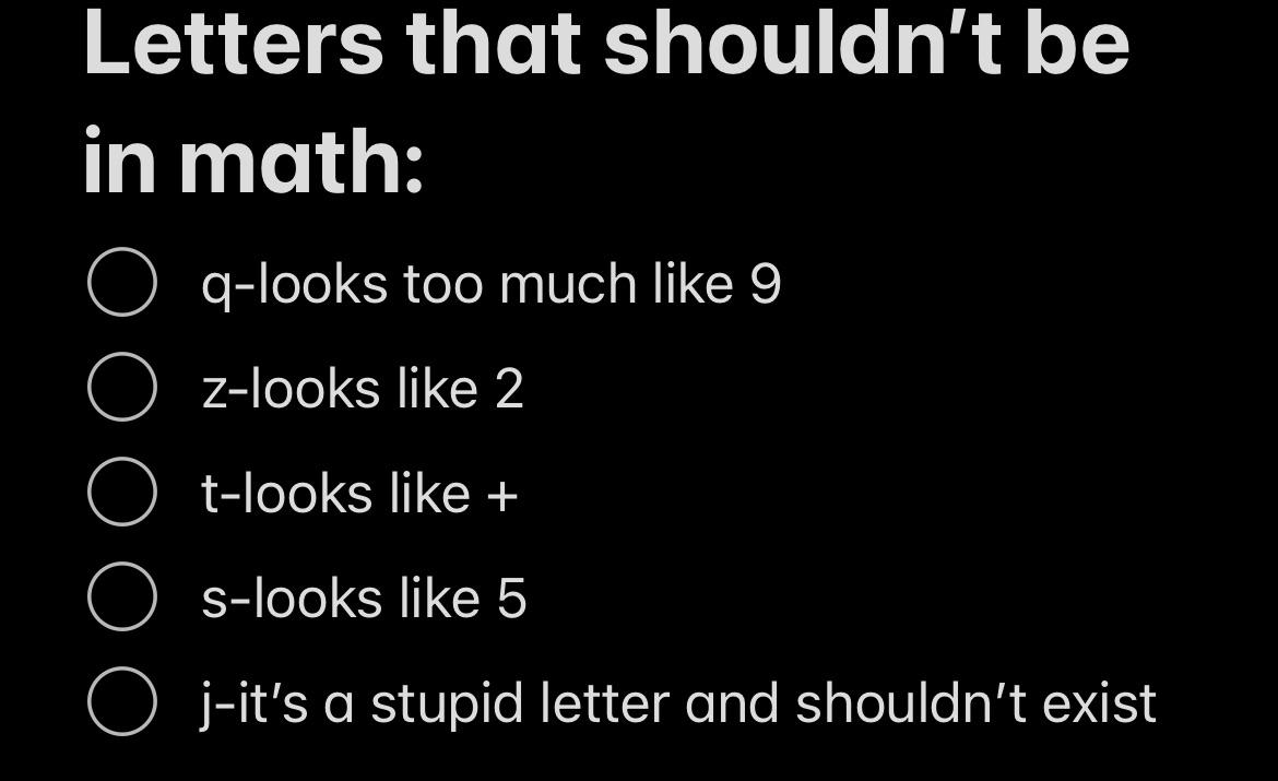 Letters That Shouldn't Be In Math