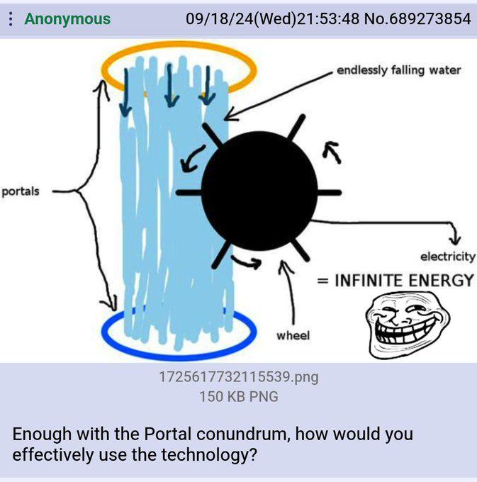 Portal-Powered Perpetual Motion Machine