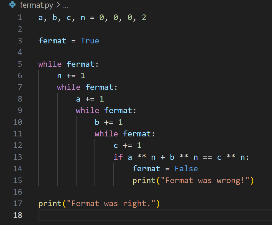 Solving 358 Years Of Math With One Infinite Loop