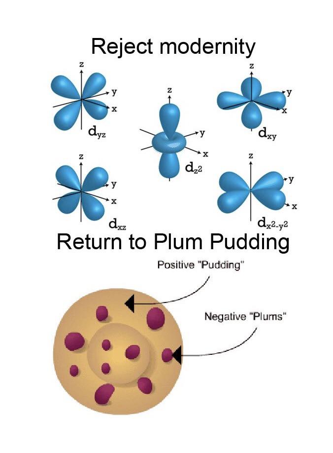 Who Else Thinks We Should Go Back To Using The Plum Pudding Model Just Cause It Sounds Better