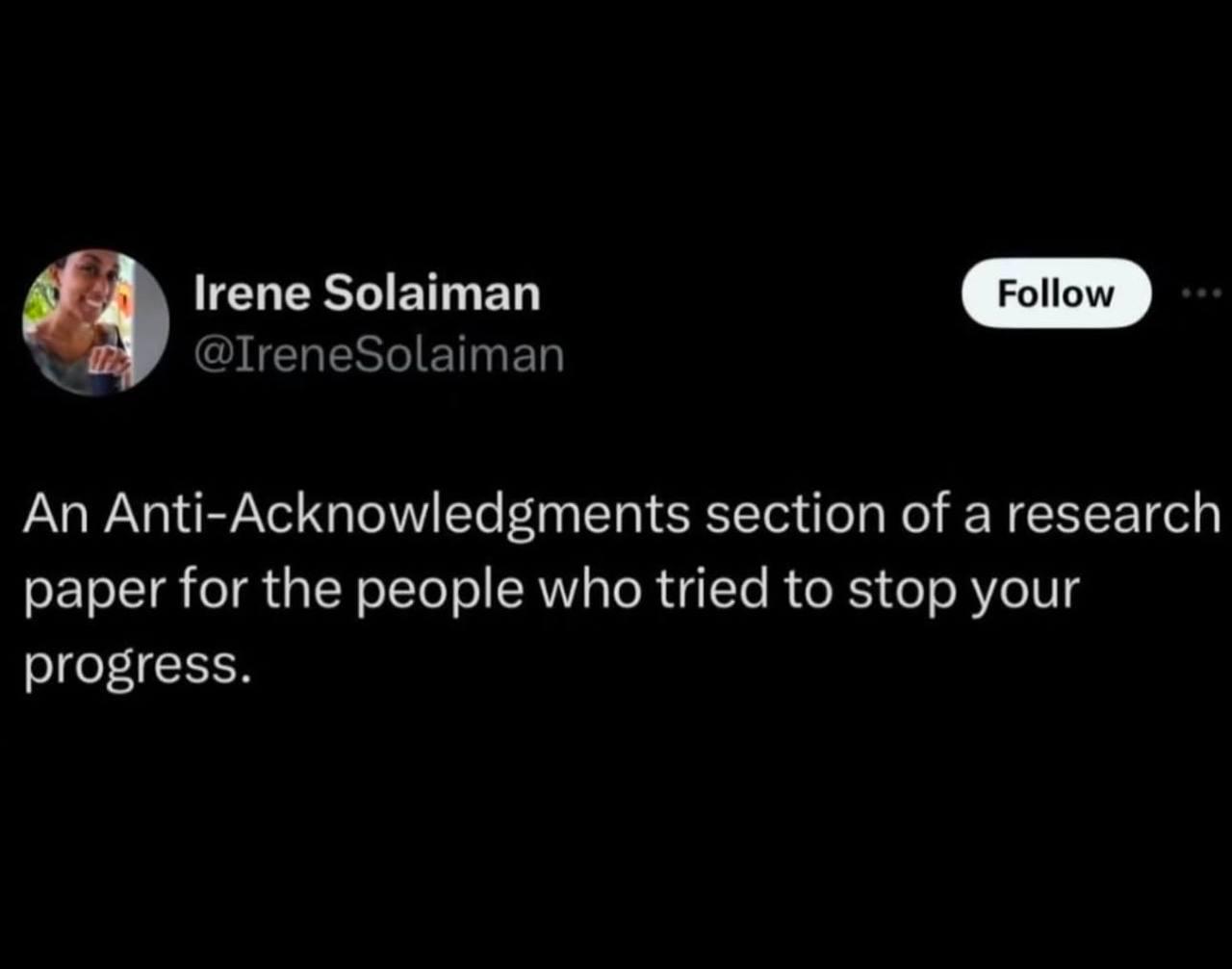 The Anti-Acknowledgments Section
