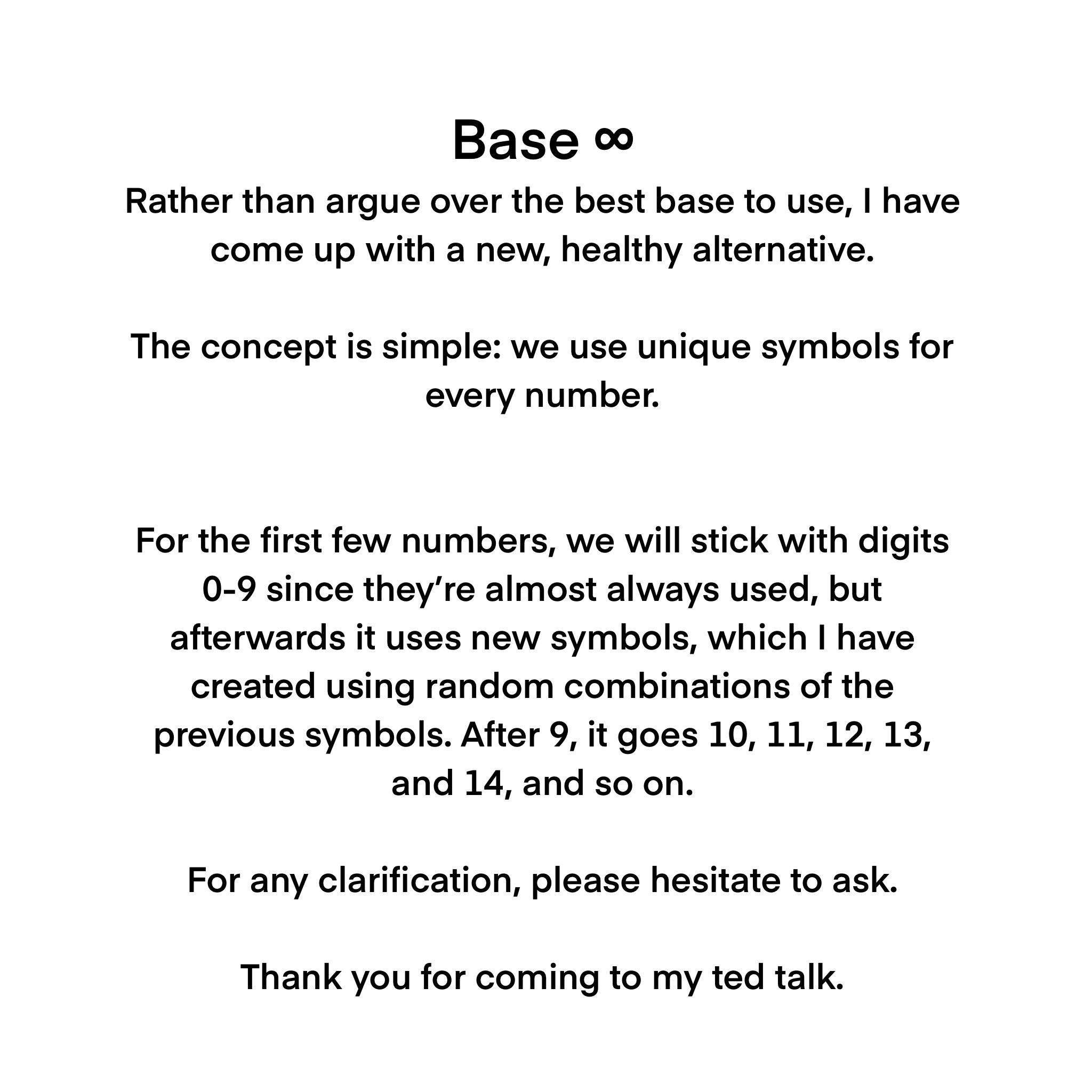 New Base Just Dropped: Base ∞