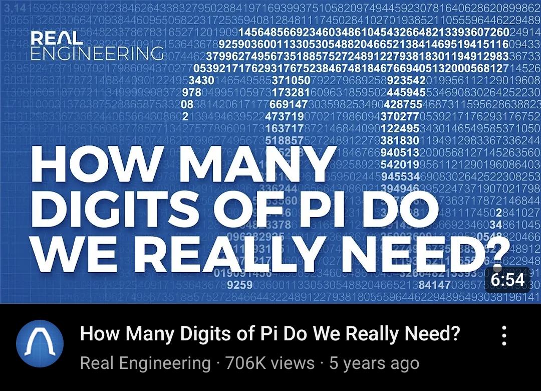 One Is Plenty: The Pi Digit Overkill