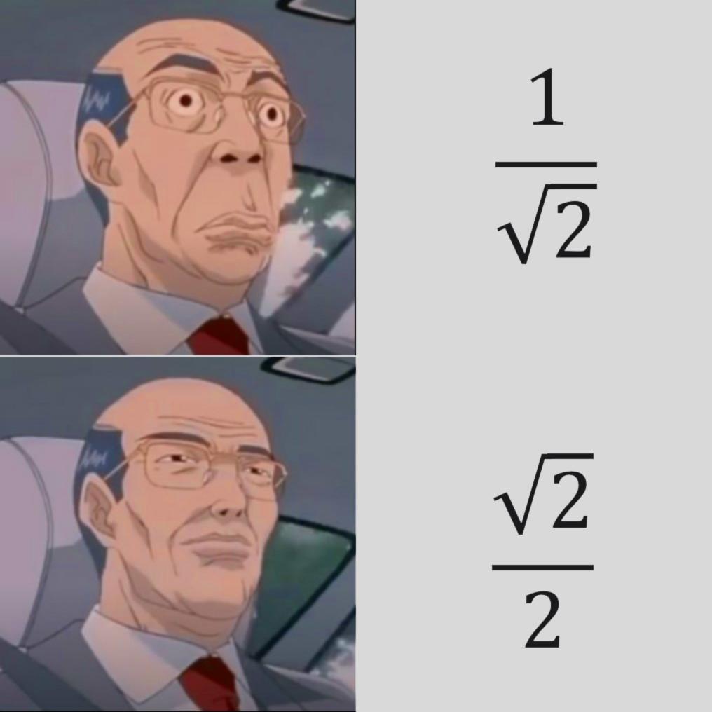 Teacher's Reaction To Rationalized Denominators
