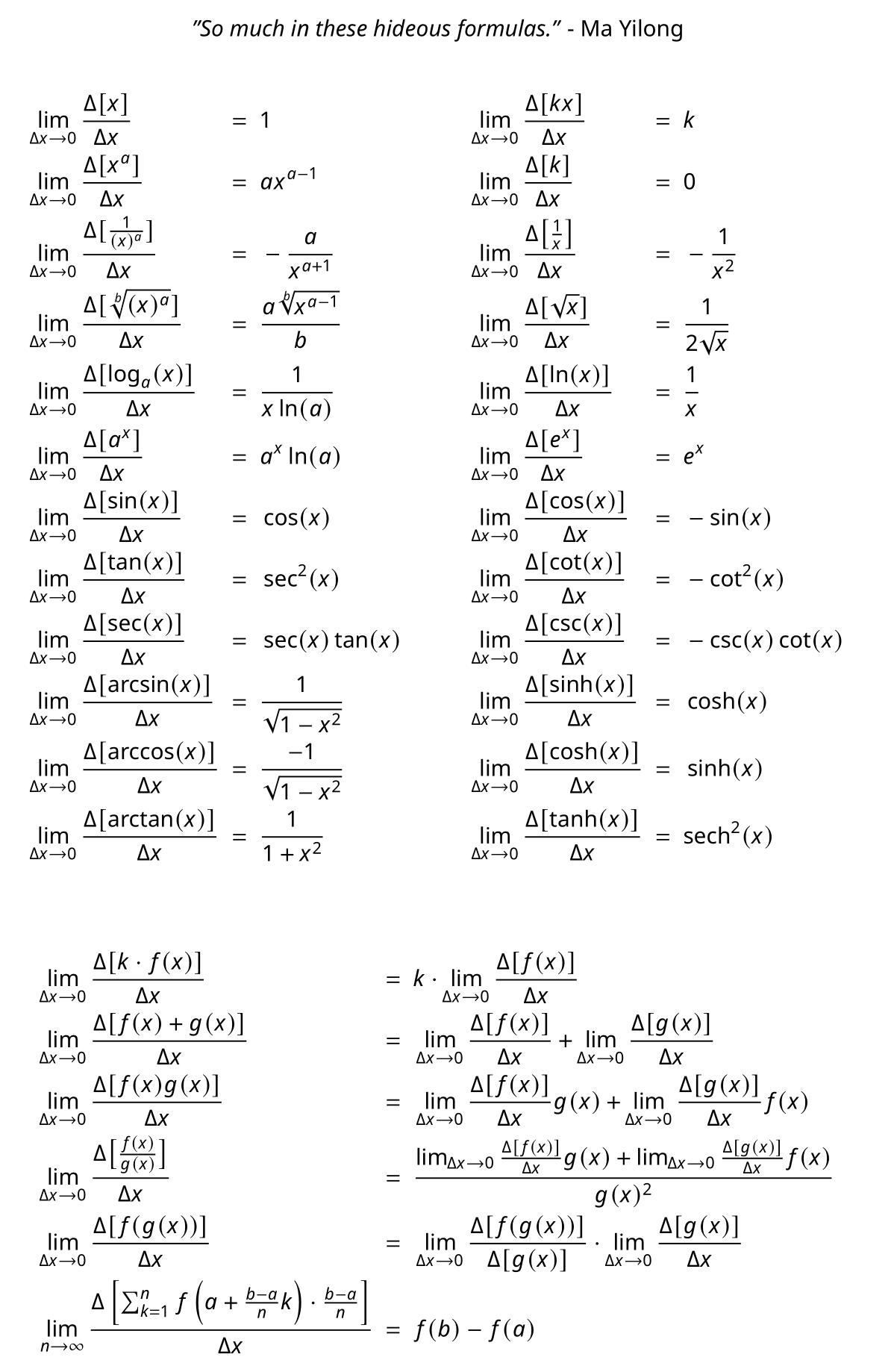 The Calculus Survival Guide (That Won't Help You Survive)