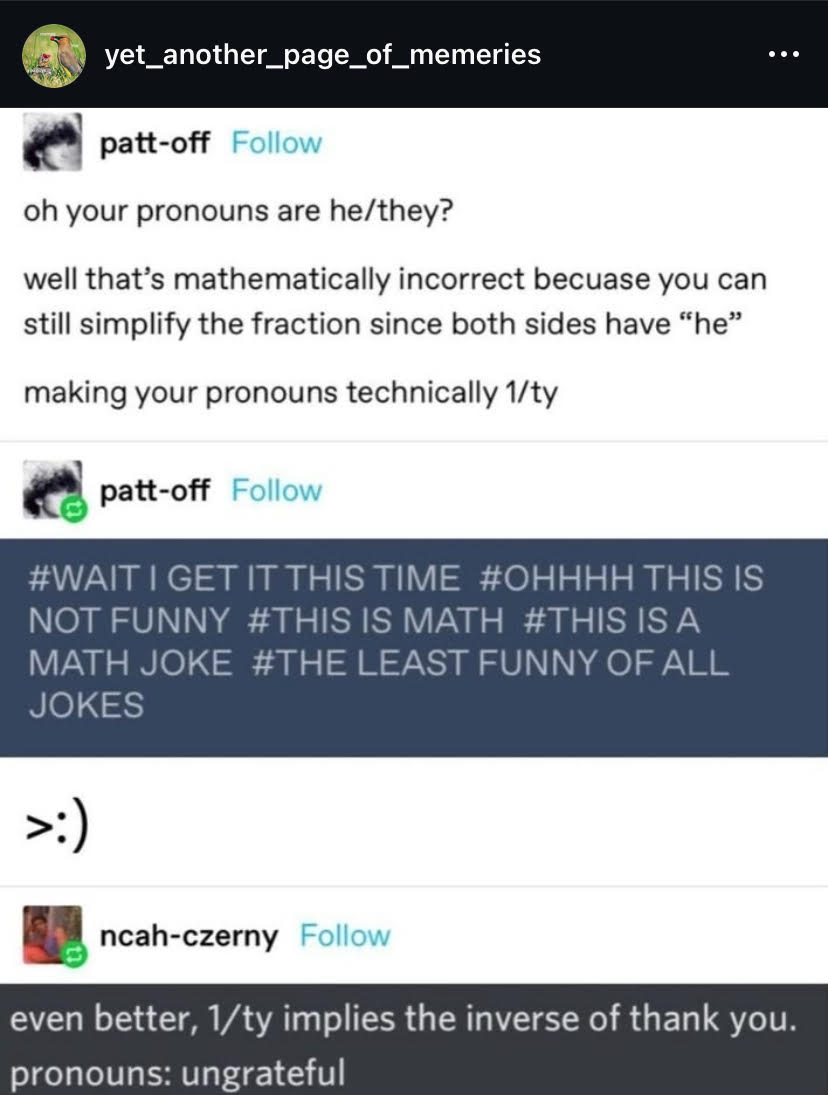 When Mathematicians Tackle Pronouns