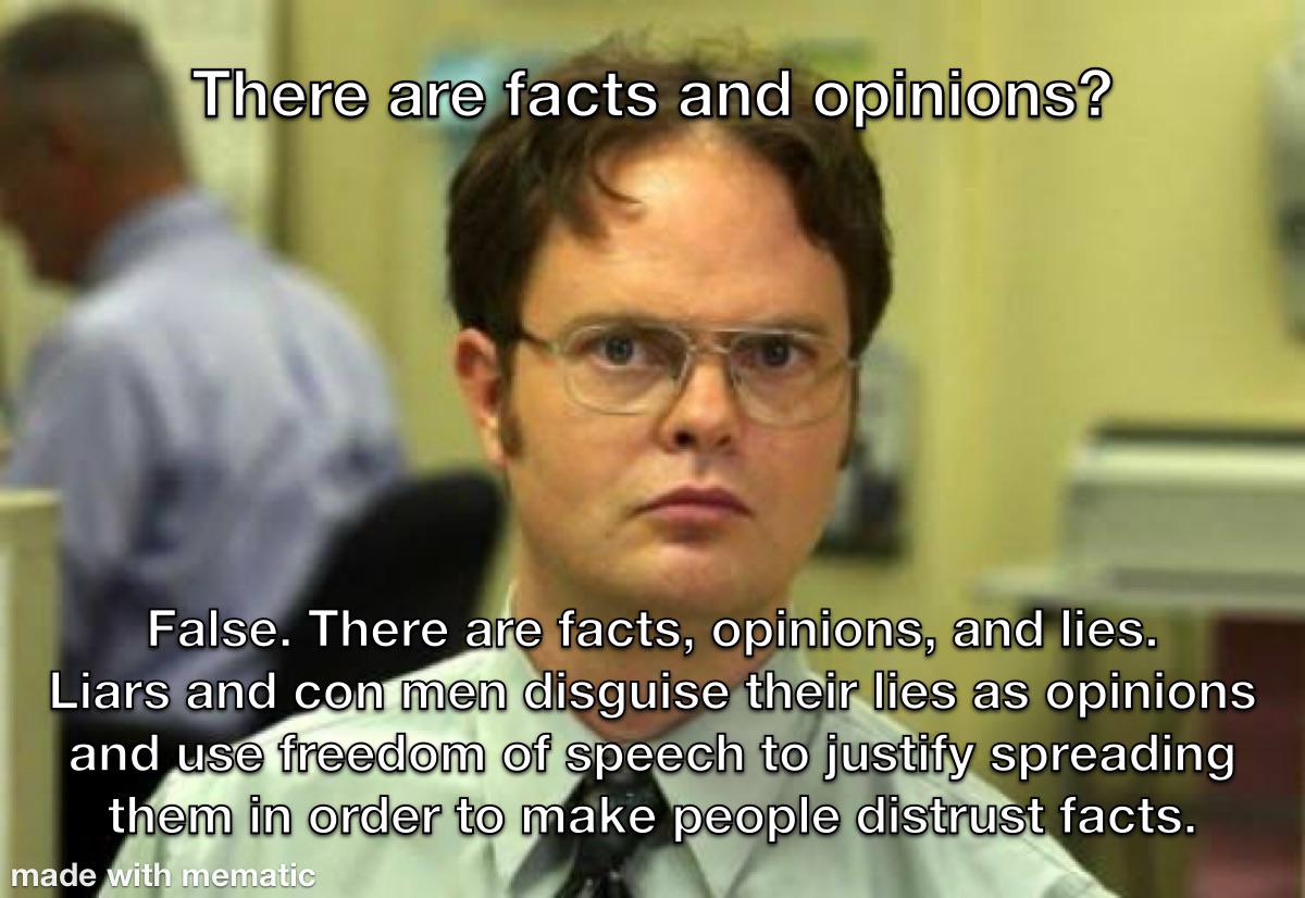 The Unholy Trinity: Facts, Opinions, And Lies
