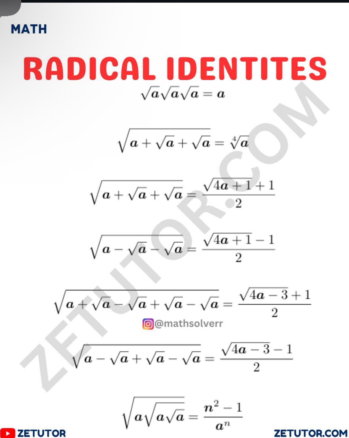 New Radical Identities Just Dropped