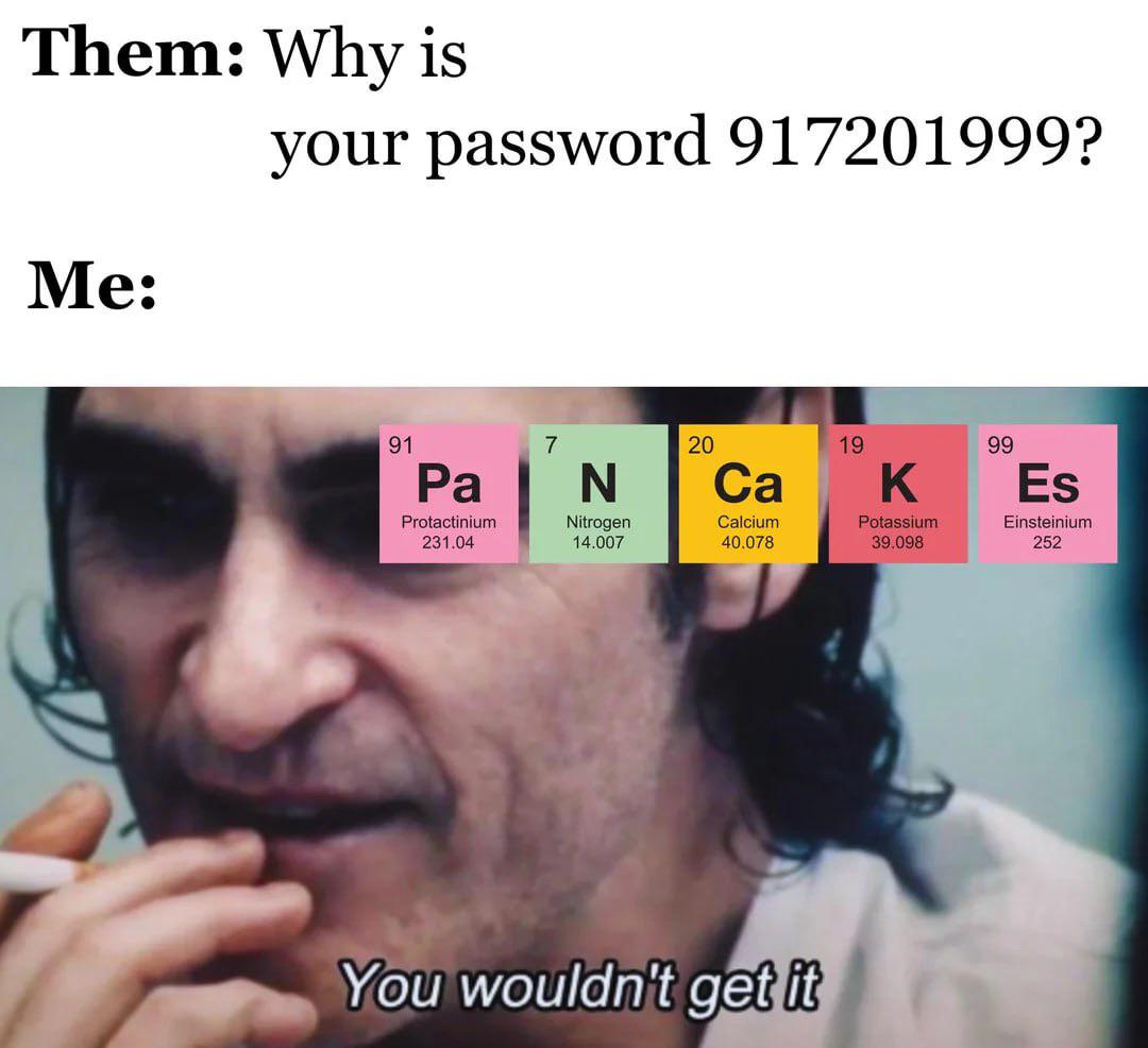 Periodic Table Passwords: You Wouldn't Get It