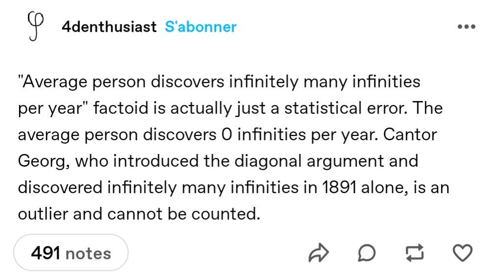 Infinities Georg: The Statistical Outlier