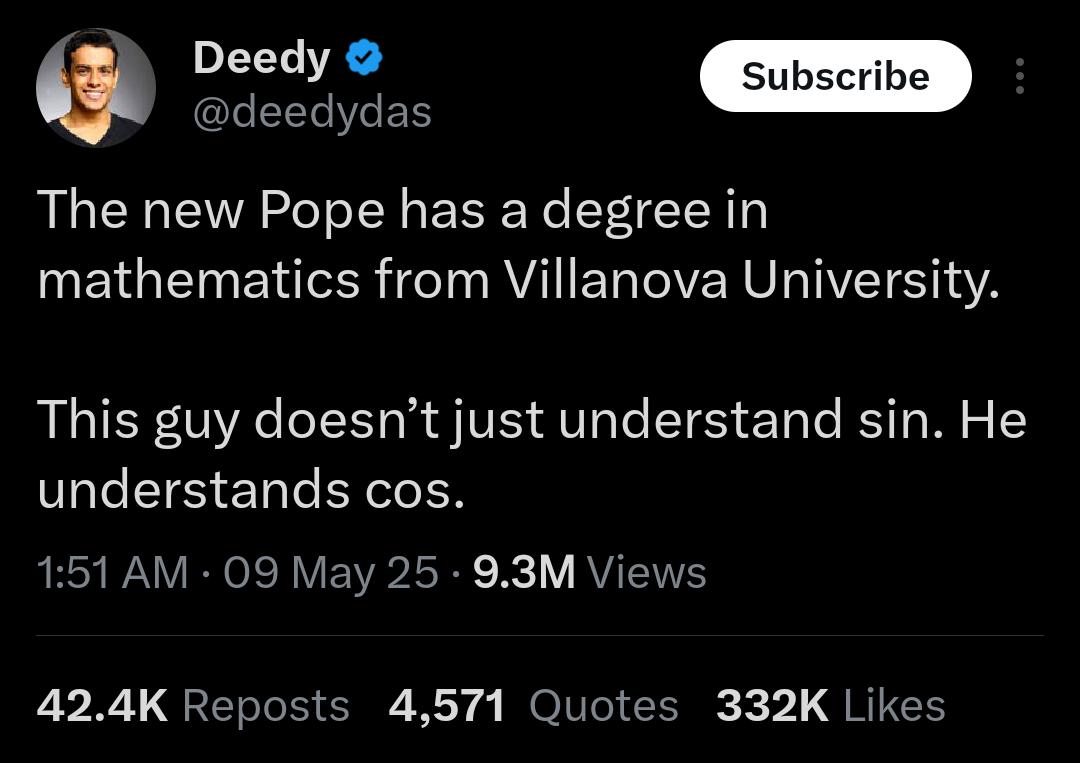 The New Pope Has Sine Of Greatness