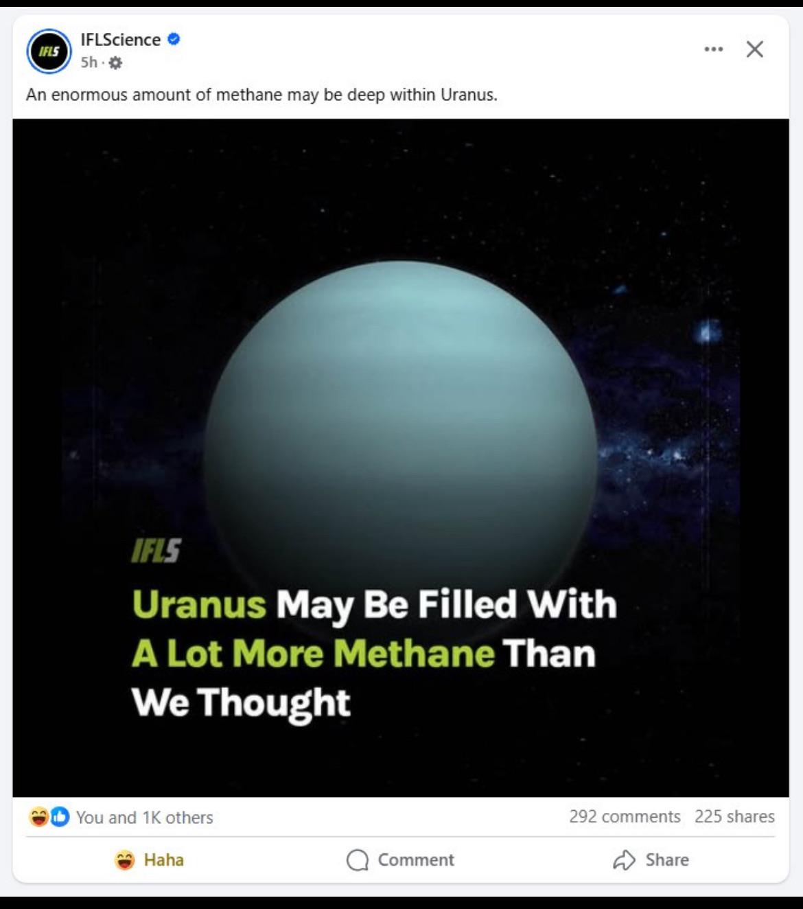 Uranus May Be Filled With More Methane Than We Thought...