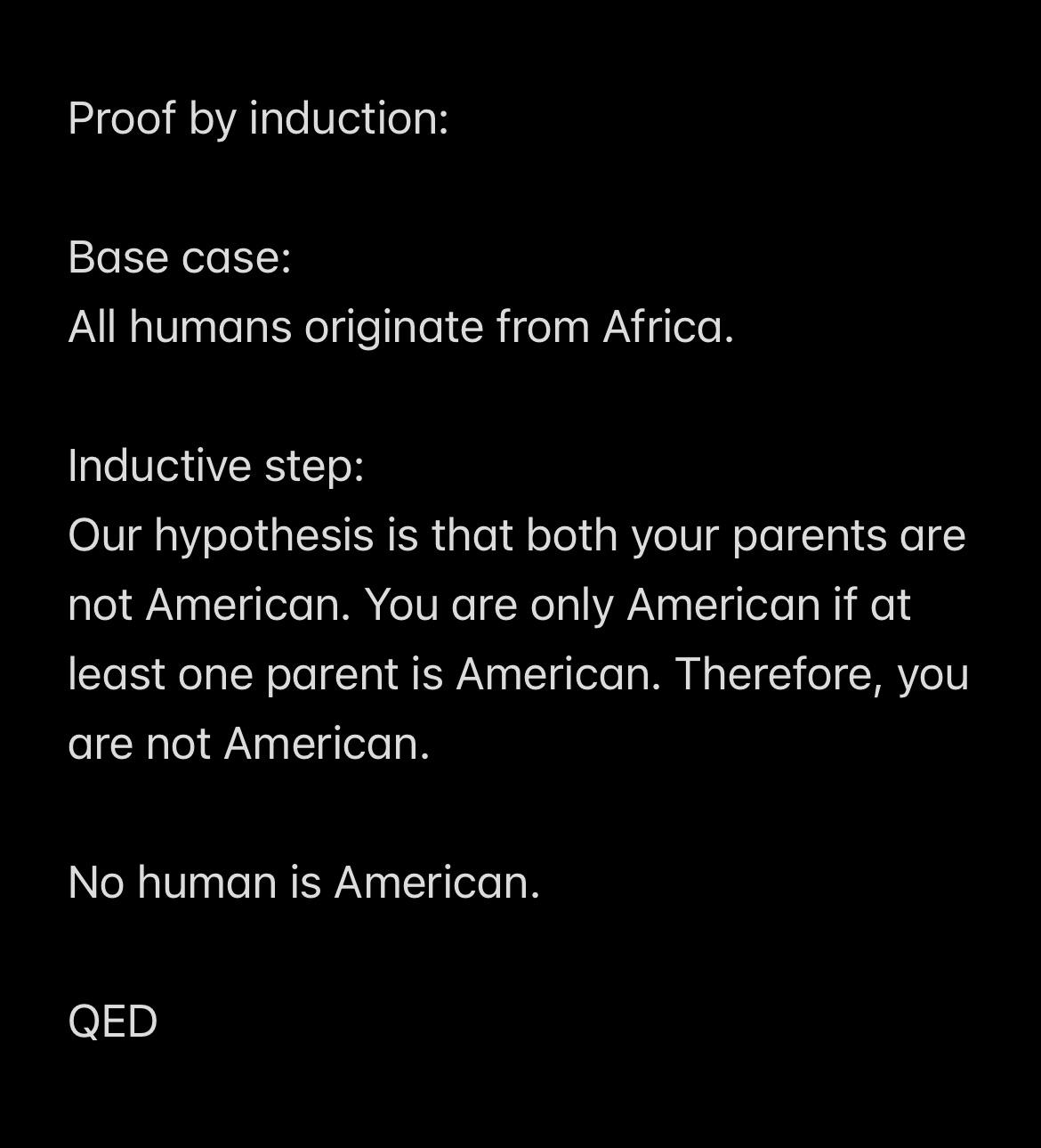 Proof By Induction: When Math Destroys Nationality