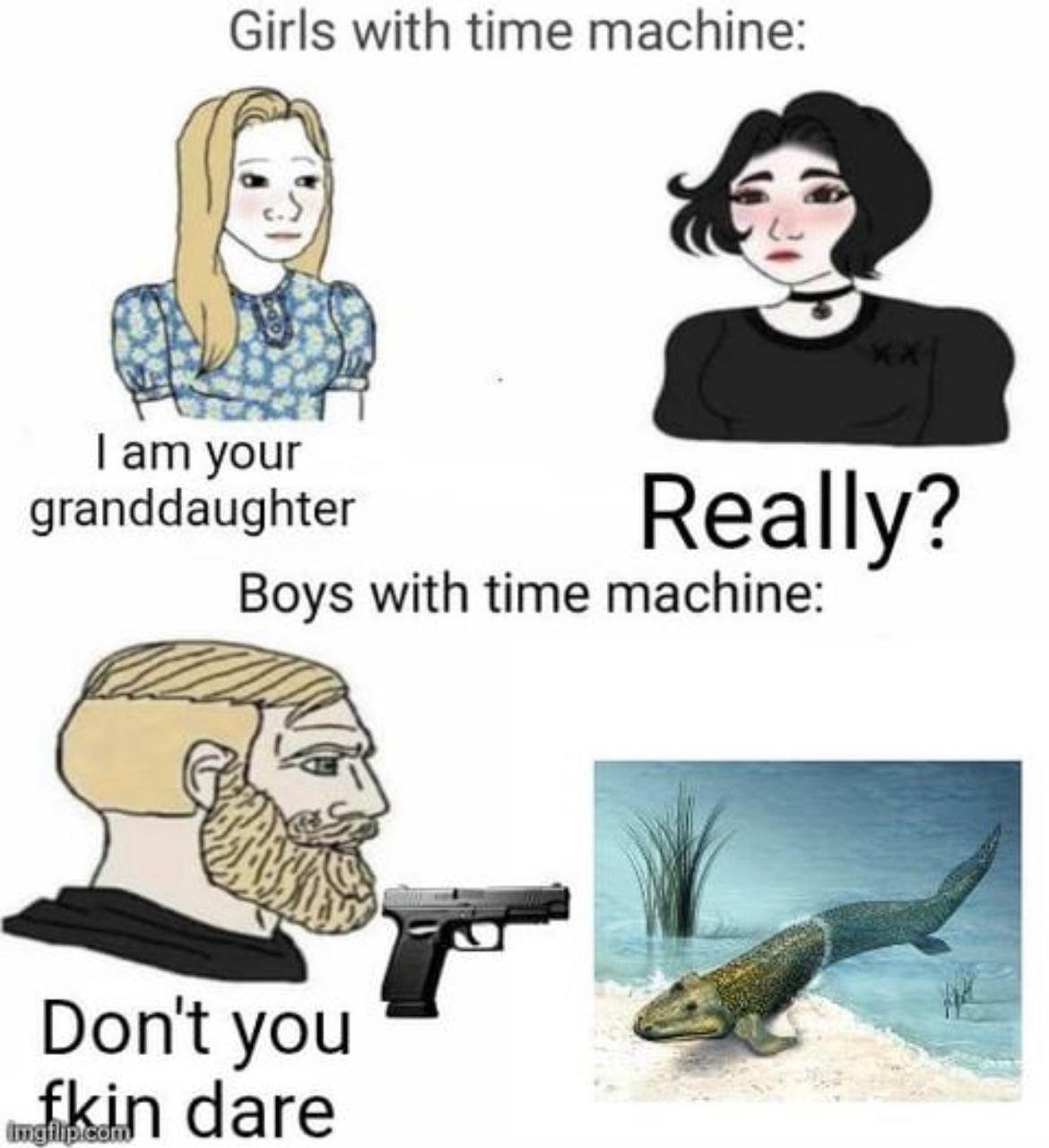 Time Travel Priorities: Grandkids vs. Evolutionary Revenge