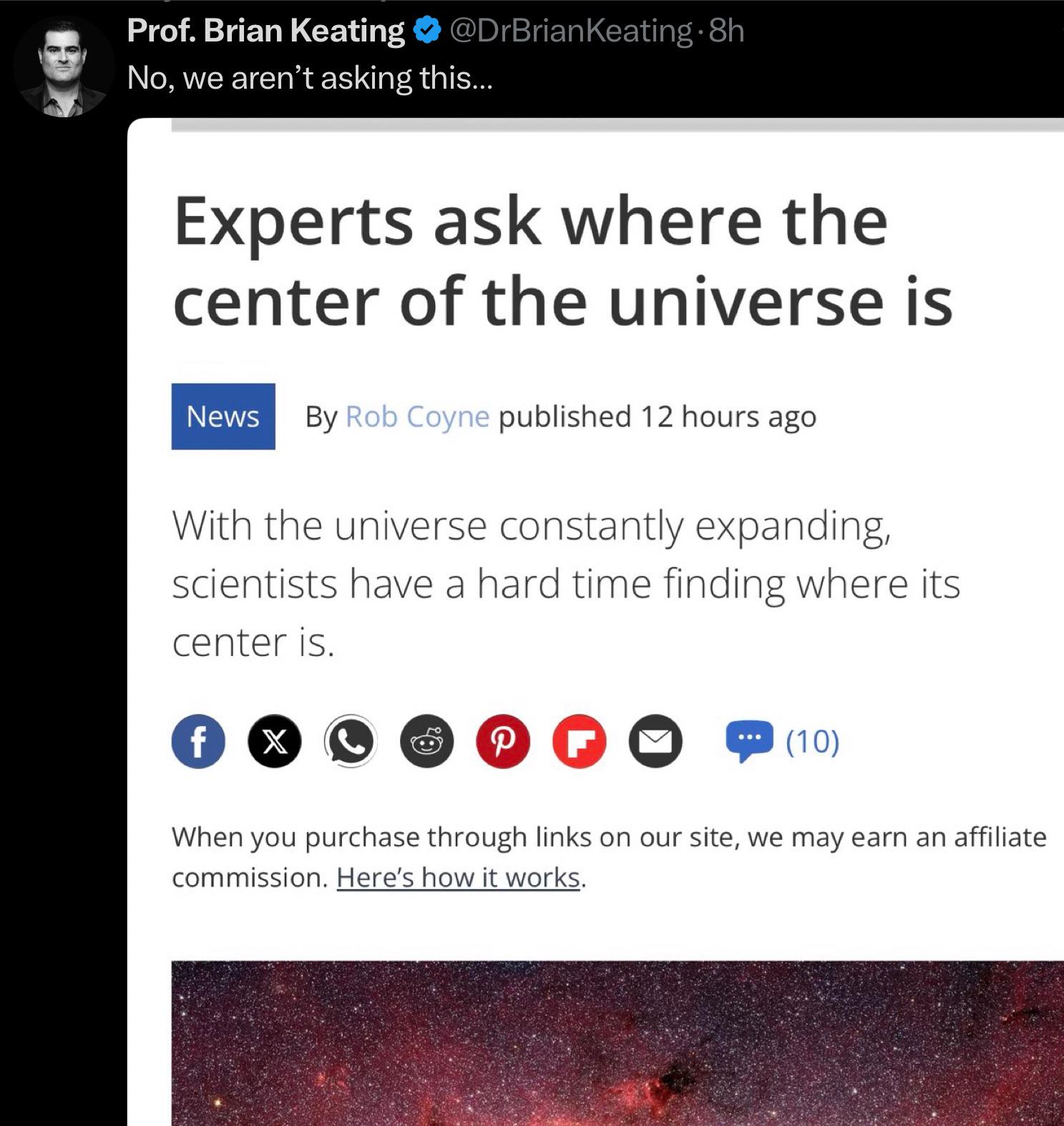 No Center To The Universe, No Clue In The Newsroom