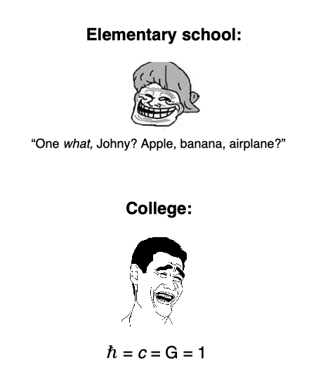 From Apples To Natural Units: The Physics Education Journey