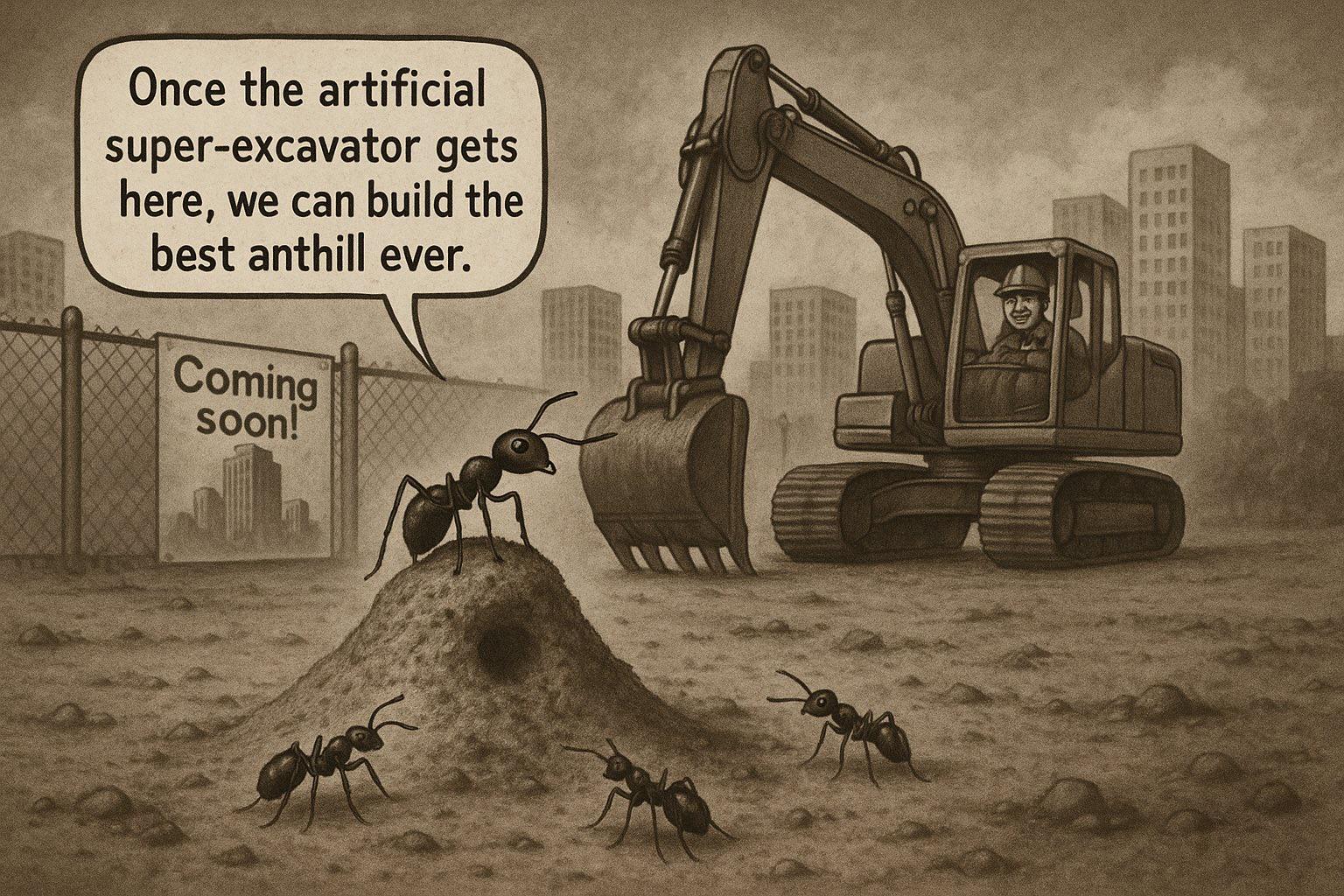 When Ants Dream Of Technological Singularity