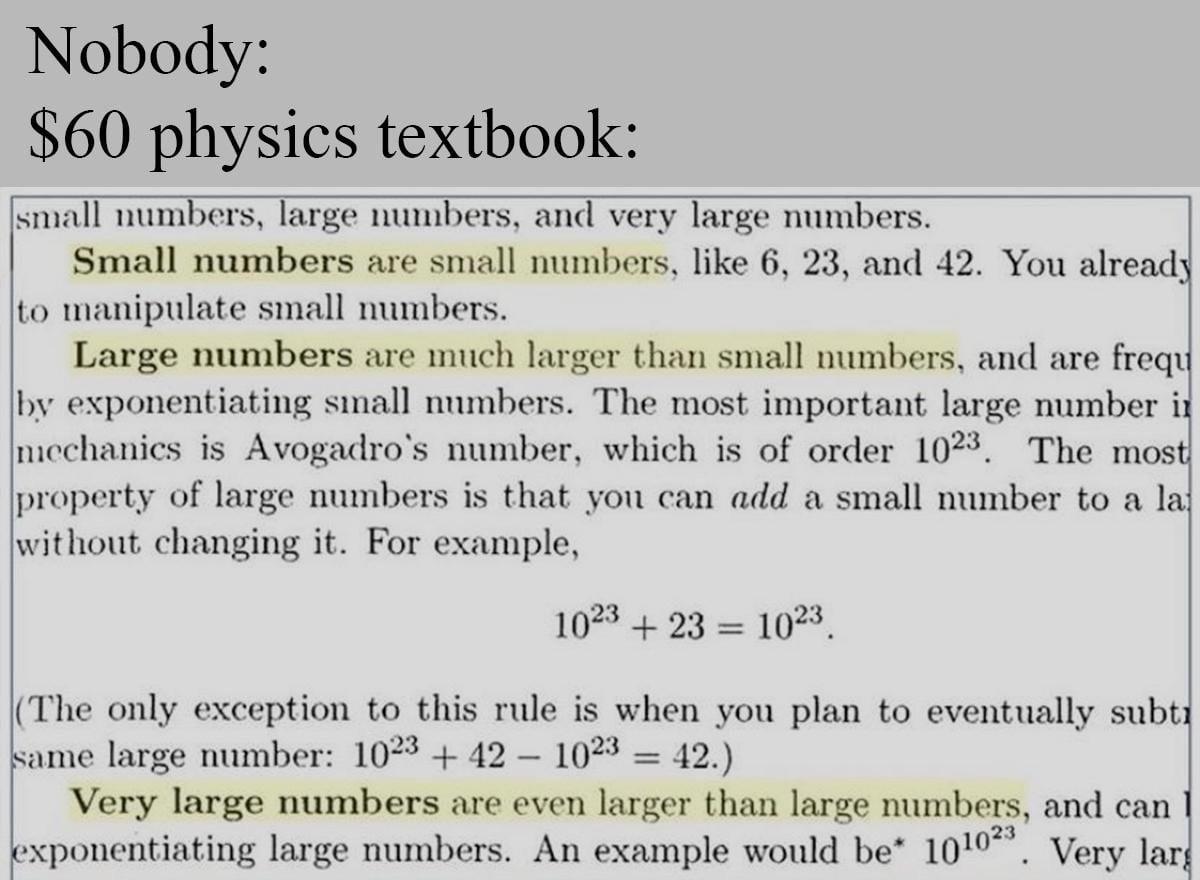 Sixty Dollar Wisdom: When Physics Textbooks State The Obvious