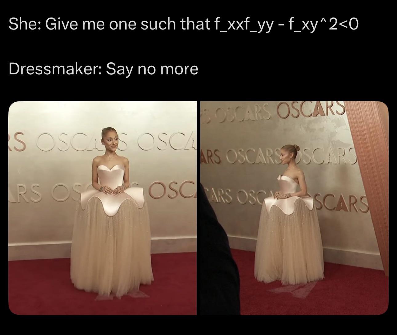 When Your Dress Is Optimized For Negative Gaussian Curvature