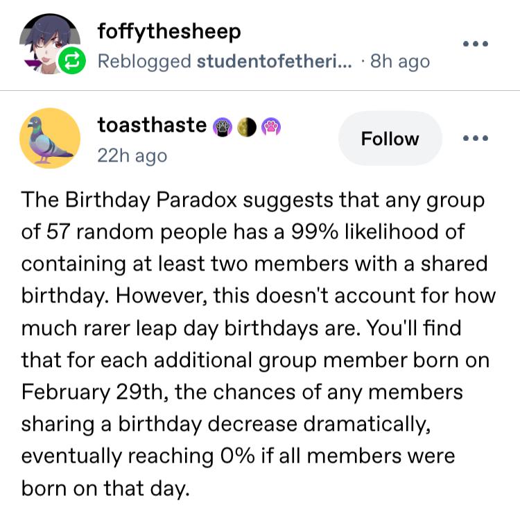 The Birthday Paradox Meets Leap Year Logic