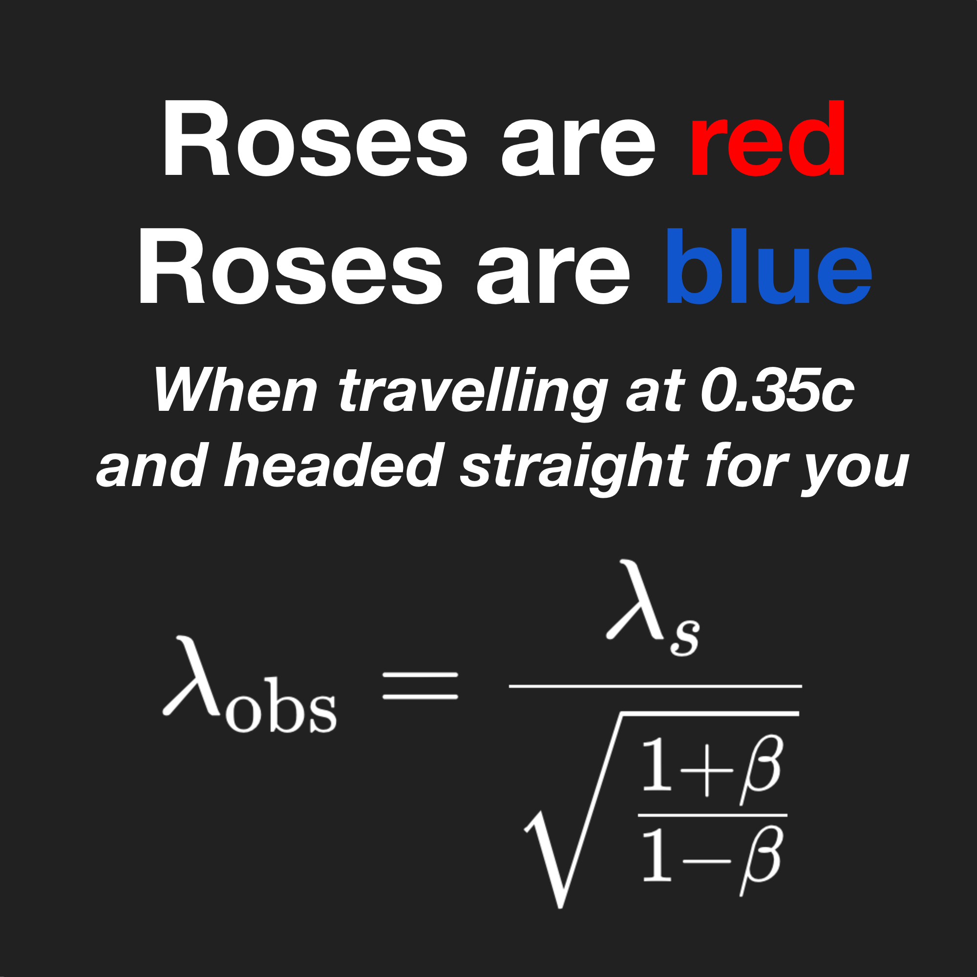 The Color Really Depends On β Relative To You